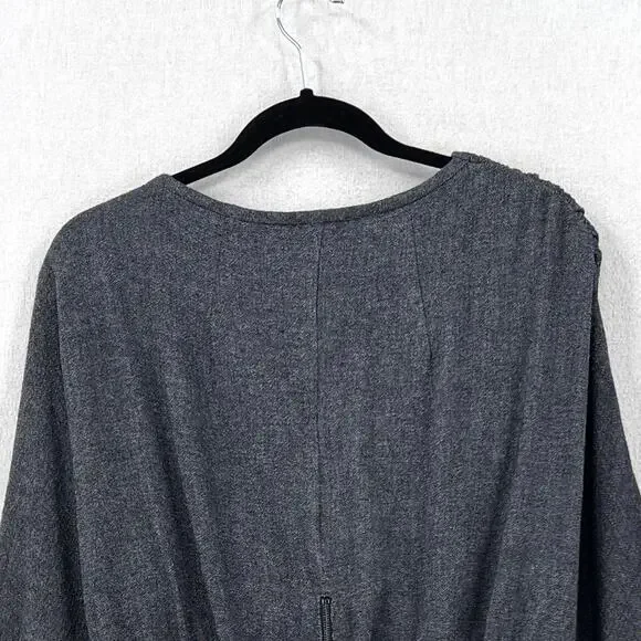 RACHEL COMEY Frances Top Womens 2 Navy Clarion Textured Wrap Long Sleeve Blouse - Picture 7 of 16